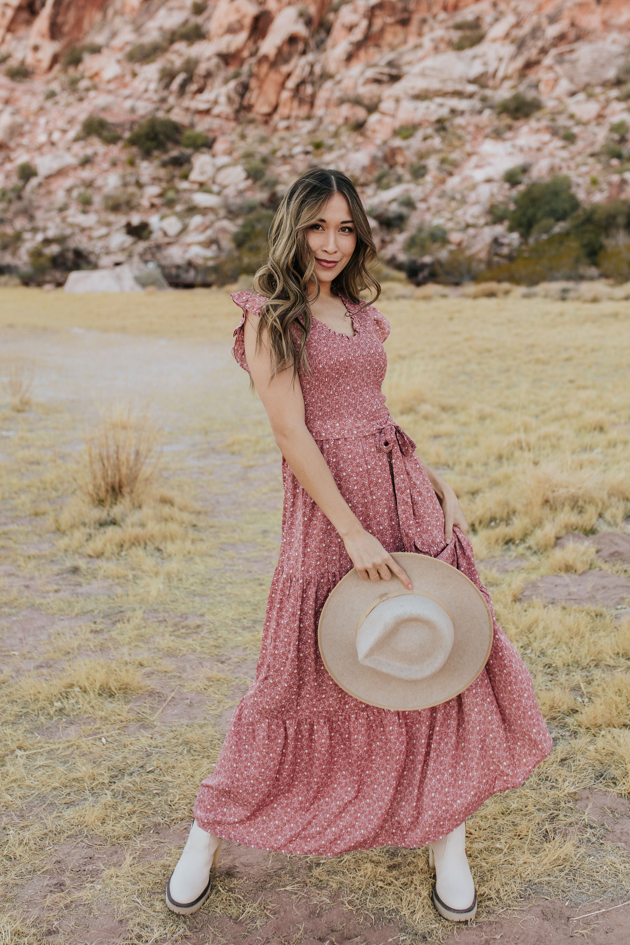 the match maker maxi dress in dusty rose